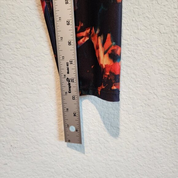 Joy Lab Leggings Size Small Black Navy Red Orange Floral Watercolor Gym Yoga - Picture 2 of 5